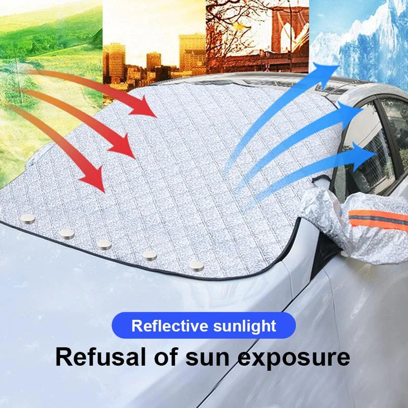 Windscreen Cover with Magnetic Edges and Reflective Mirror Flaps All Vera Mart