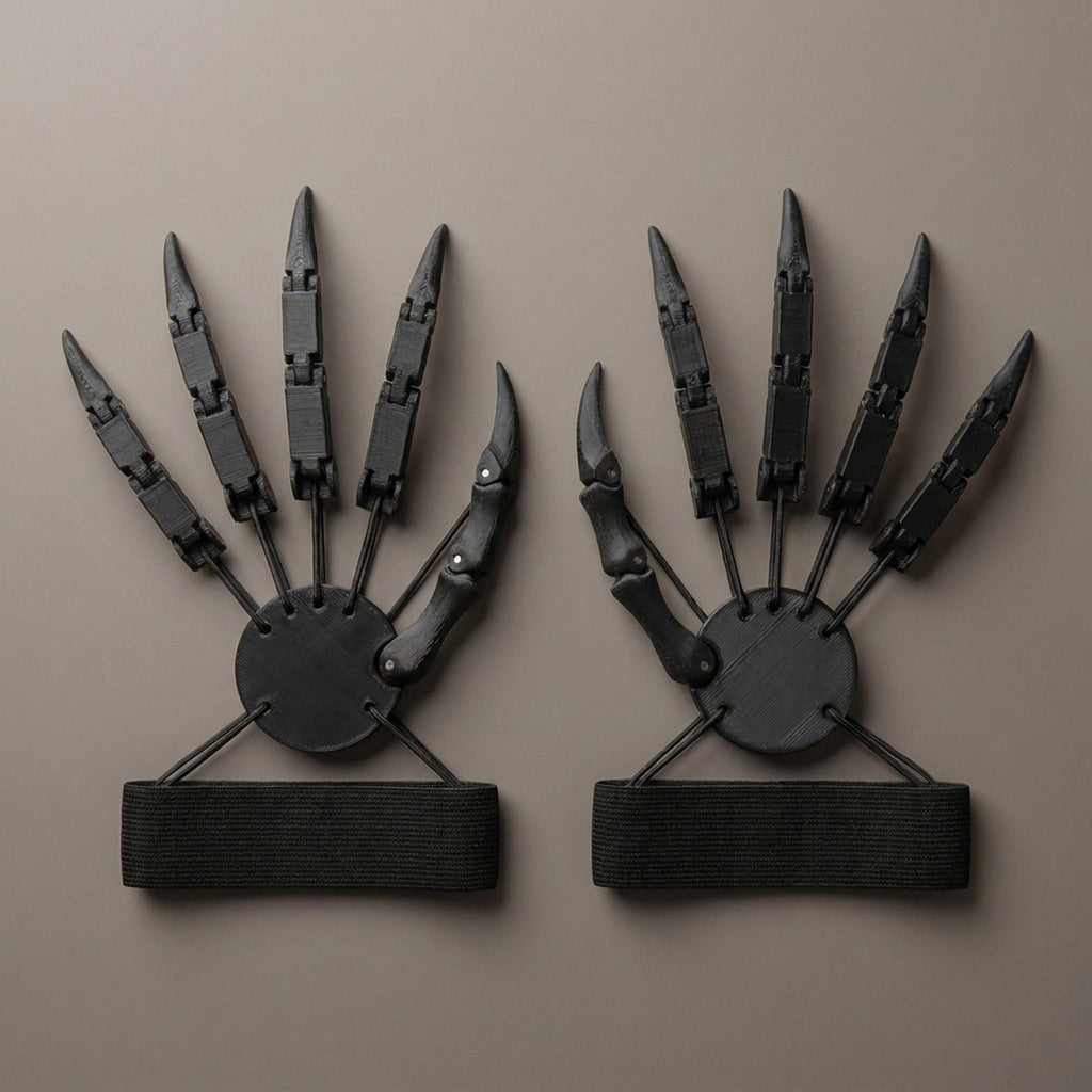 Articulated Finger Extensions Pair with Clawed Digits for Halloween Costumes