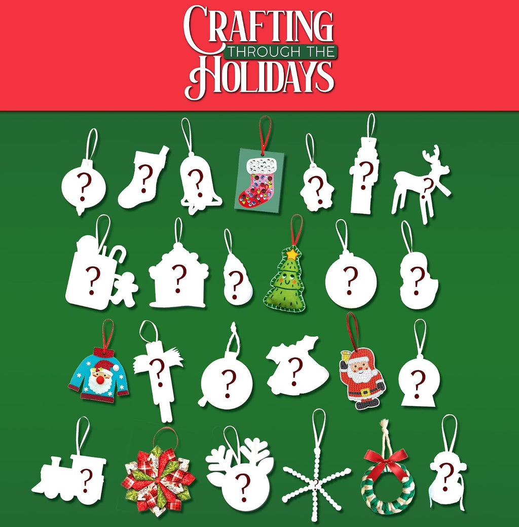 25-Day Craft Advent Calendar with Diamond Art and Paint by Number, Holiday Ornaments All Vera Mart