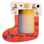 Stocking Shaped Wood Photo Ornament with Hanging Loop, Unfinished Kit or Painted All Vera Mart