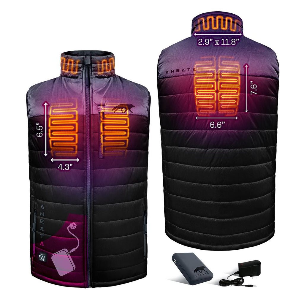 Core Heating Vest with Four Heat Zones and Rechargeable Battery Pack ...