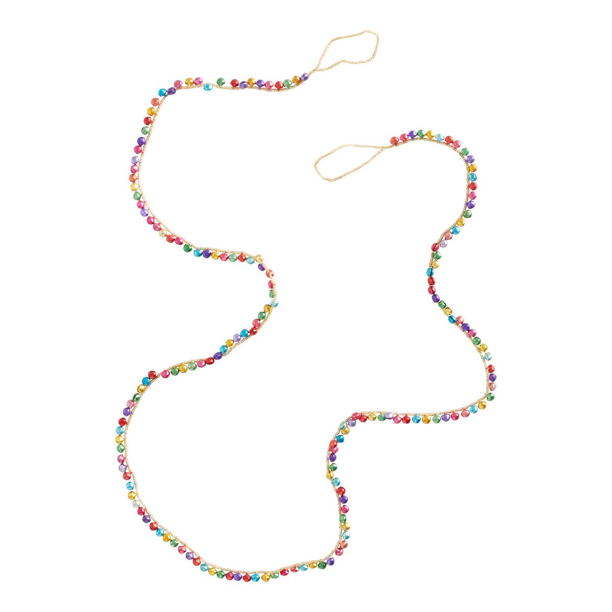 Rainbow Metal Bell Garland with Gold Bead Strand, 60 Inches All Vera Mart