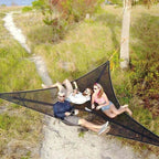 Triangle Hammock with Three-Point Anchor System and Multi-Person Capacity All Vera Mart