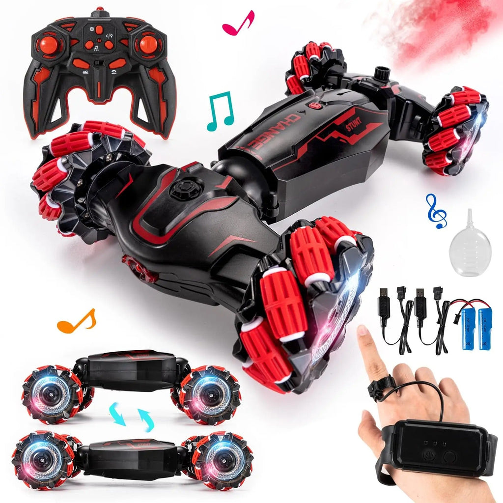 Gesture Controlled Stunt Car with Hand Gesture Watch and 2.4G Remote, Four Wheel Drive All Vera Mart