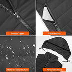 USB Thermal Heated Vest with Detachable Hood for Outdoor Cold Weather