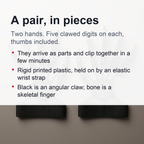 Articulated Finger Extensions Pair with Clawed Digits for Halloween Costumes