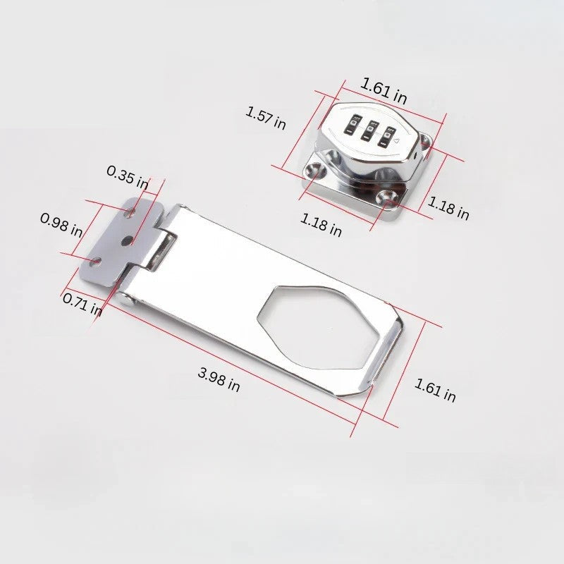 Heavy Duty Zinc Alloy Combination Hasp Latch with Resettable Code Mechanism
