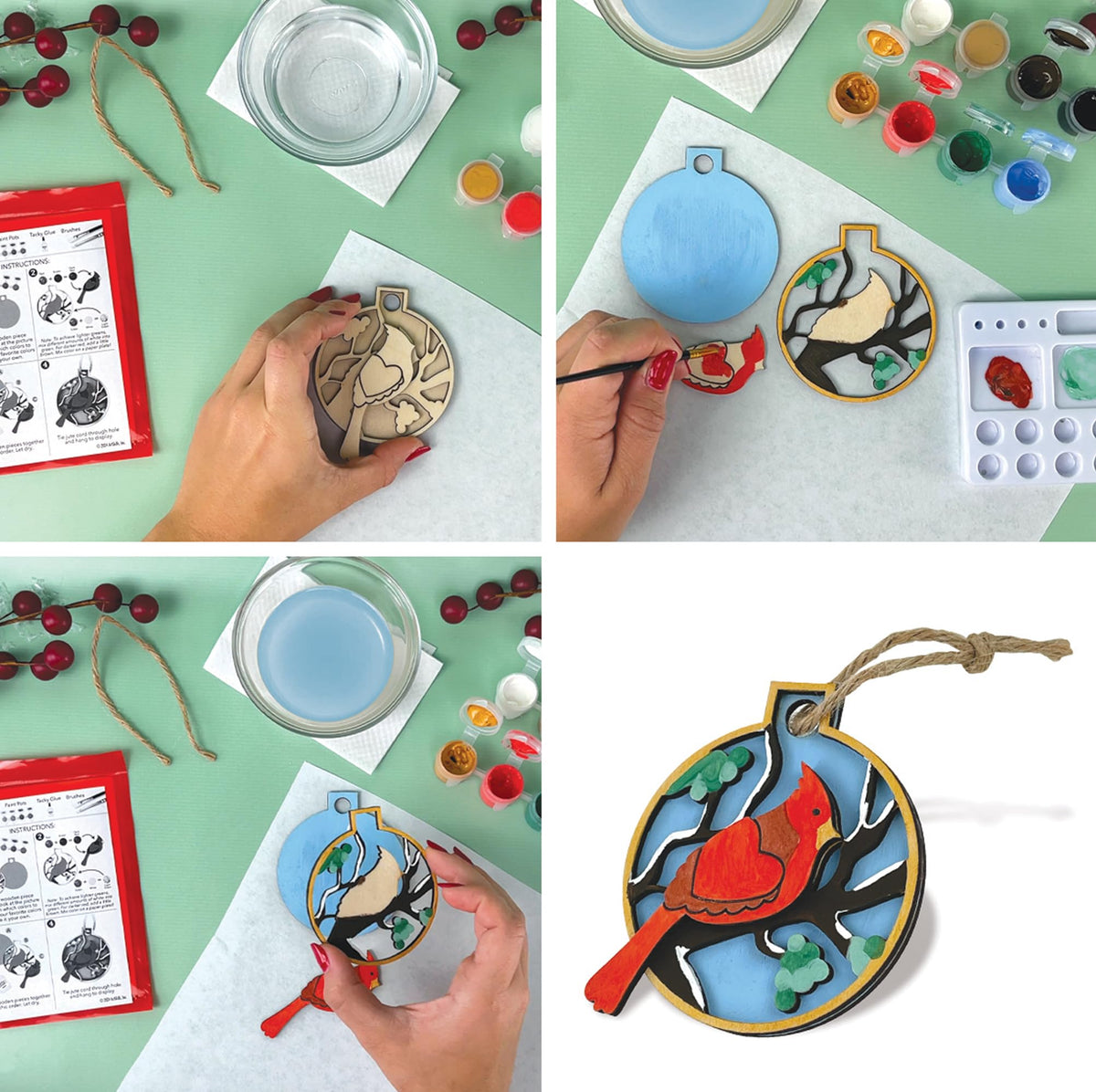 25-Day Craft Advent Calendar with Diamond Art and Paint by Number, Holiday Ornaments All Vera Mart
