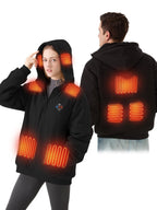 Unisex Electric Heated Fleece Pullover Sweatshirt with Included Battery Pack