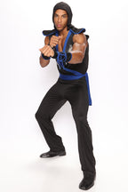 Mens Dragon Ninja Costume Set with Hooded Tunic and Gauntlets