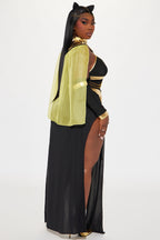 Womens Egyptian Queen Costume Set with Sheer Dress and Cape