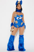 Womens Cookie Creature Costume Set with Sequin Teddy and Leg Warmers