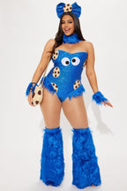 Womens Cookie Creature Costume Set with Sequin Teddy and Leg Warmers