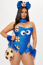 Womens Cookie Creature Costume Set with Sequin Teddy and Leg Warmers