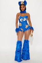 Womens Cookie Creature Costume Set with Sequin Teddy and Leg Warmers