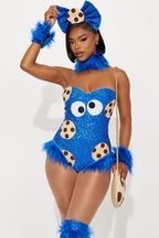 Womens Cookie Creature Costume Set with Sequin Teddy and Leg Warmers