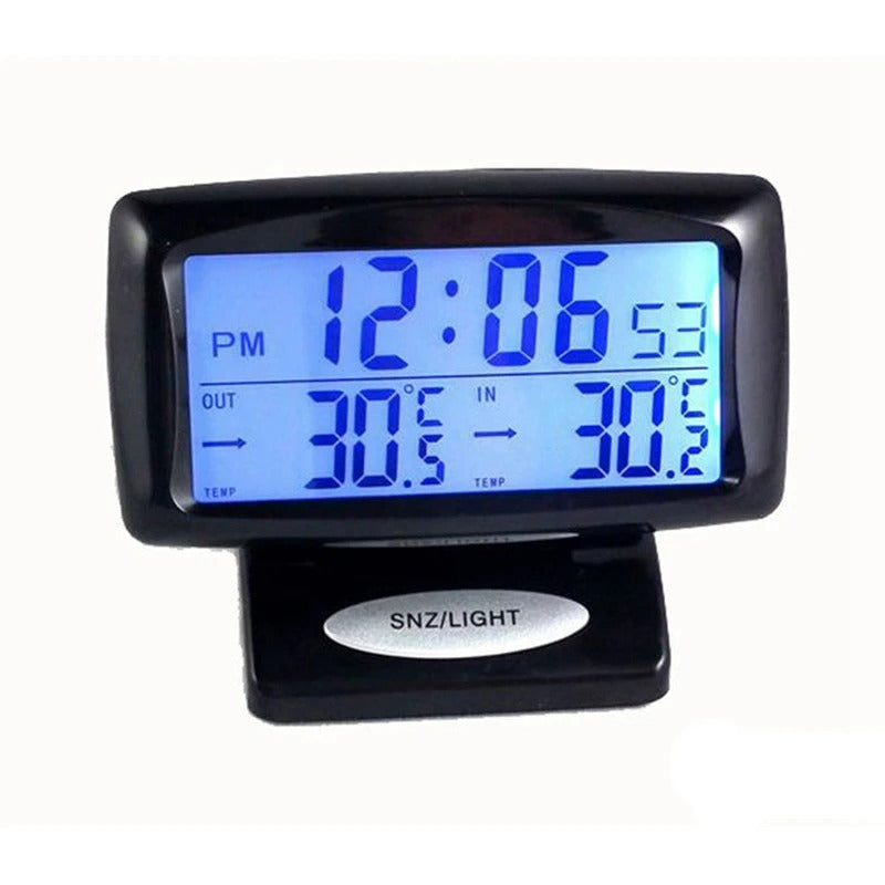 Dual Temperature Car Display with Frost Alert and Backlit LCD Clock All Vera Mart