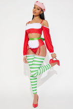 Womens Baker Costume Set with Top Panty and Apron for Halloween