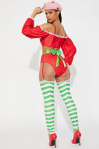 Womens Baker Costume Set with Top Panty and Apron for Halloween