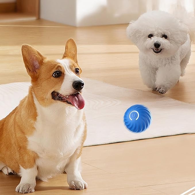Automatic Rolling Dog Toy with Obstacle Sensor and 60-Minute Battery, Rechargeable All Vera Mart