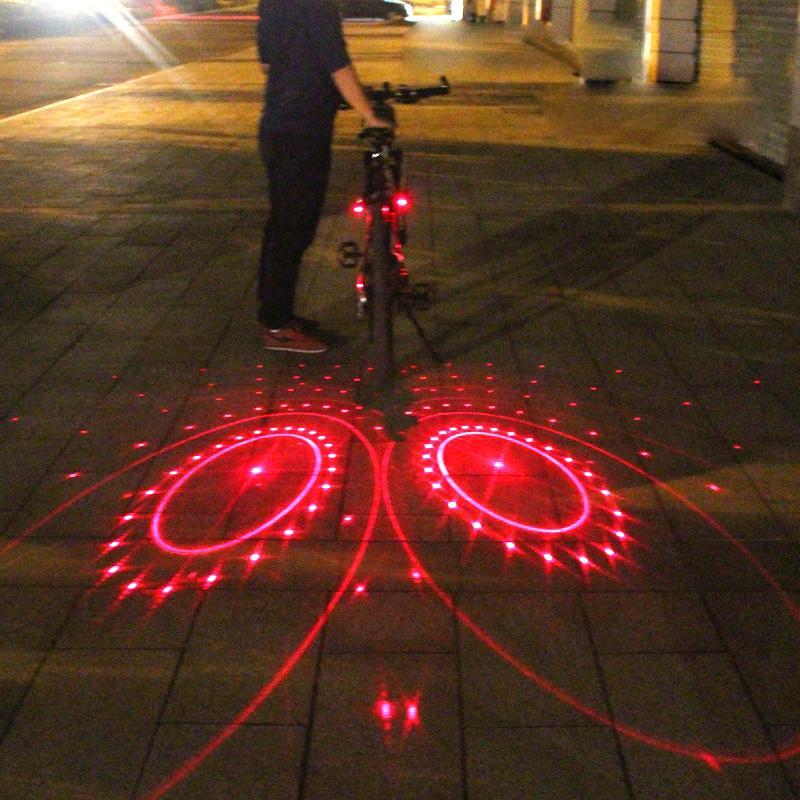 Bike Laser Light with Lane Projection and LED Visibility, 8-Hour Runtime All Vera Mart