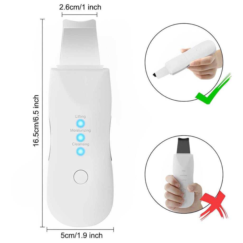 Ultrasonic Facial Scrubber with Dual Silicone Attachments and Three Vibration Modes All Vera Mart