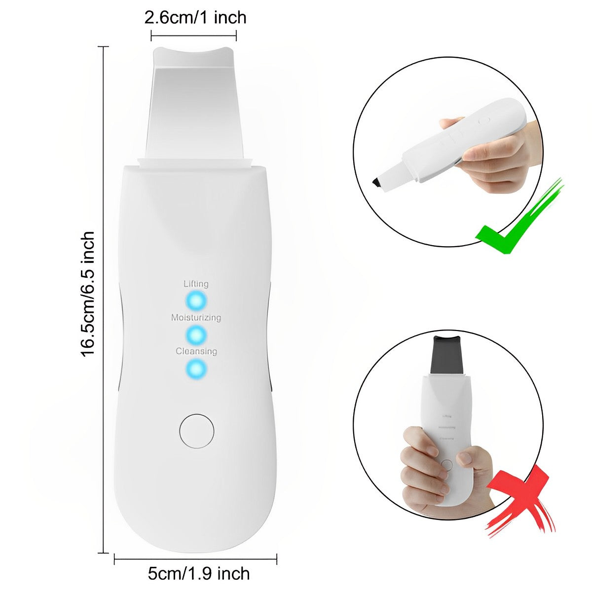 Ultrasonic Facial Scrubber with Dual Silicone Attachments and Three Vibration Modes All Vera Mart