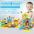 Motorized Gear Building Blocks Set with 83 Pieces and Battery Motor All Vera Mart