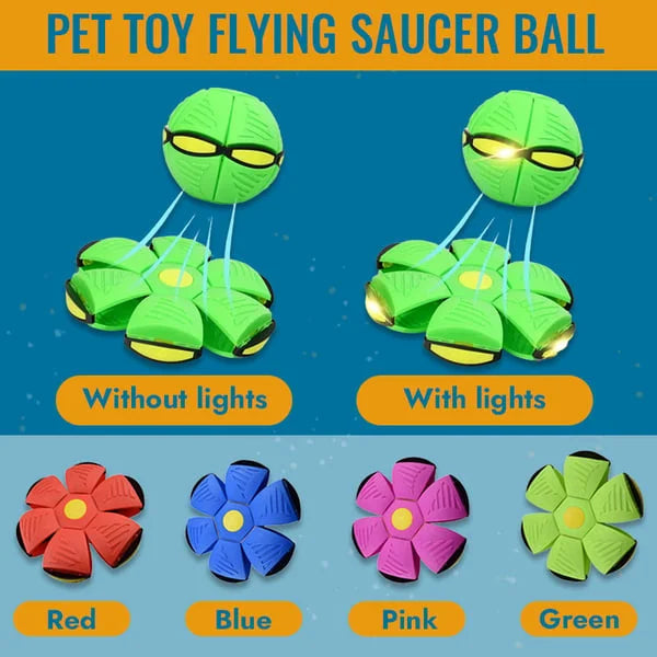 Transforming Flying Disc Ball with Motion Activated Light and Textured Grip All Vera Mart