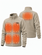 Mens Heated Fleece Jacket with Five Carbon Fiber Zones and Three Heat Levels for Outdoors