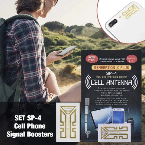 Antenna Signal Booster Stickers with Gold Layer and Peel Stick Installation, Tri Band Compatible All Vera Mart