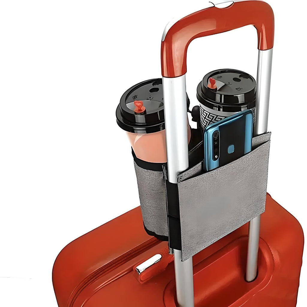 Luggage Drink Holder with Adjustable Cup Opening and Stretchable Band All Vera Mart
