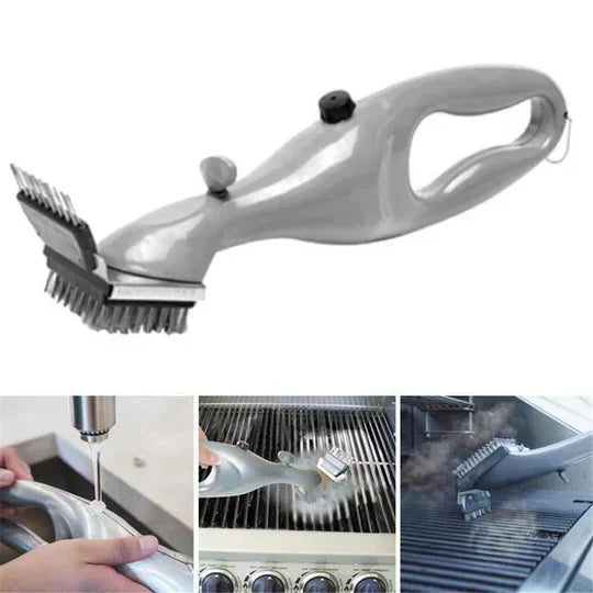 Steam Grill Brush with Built-In Water Canister and Replaceable Brushes All Vera Mart
