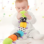 Sensory Caterpillar Plush Toy with Crinkle Rattle and Wind Up Music for Tummy Time All Vera Mart