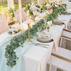 Faux Eucalyptus Garland with Silk Leaves and Bendable Stems, 70.8 Inches All Vera Mart