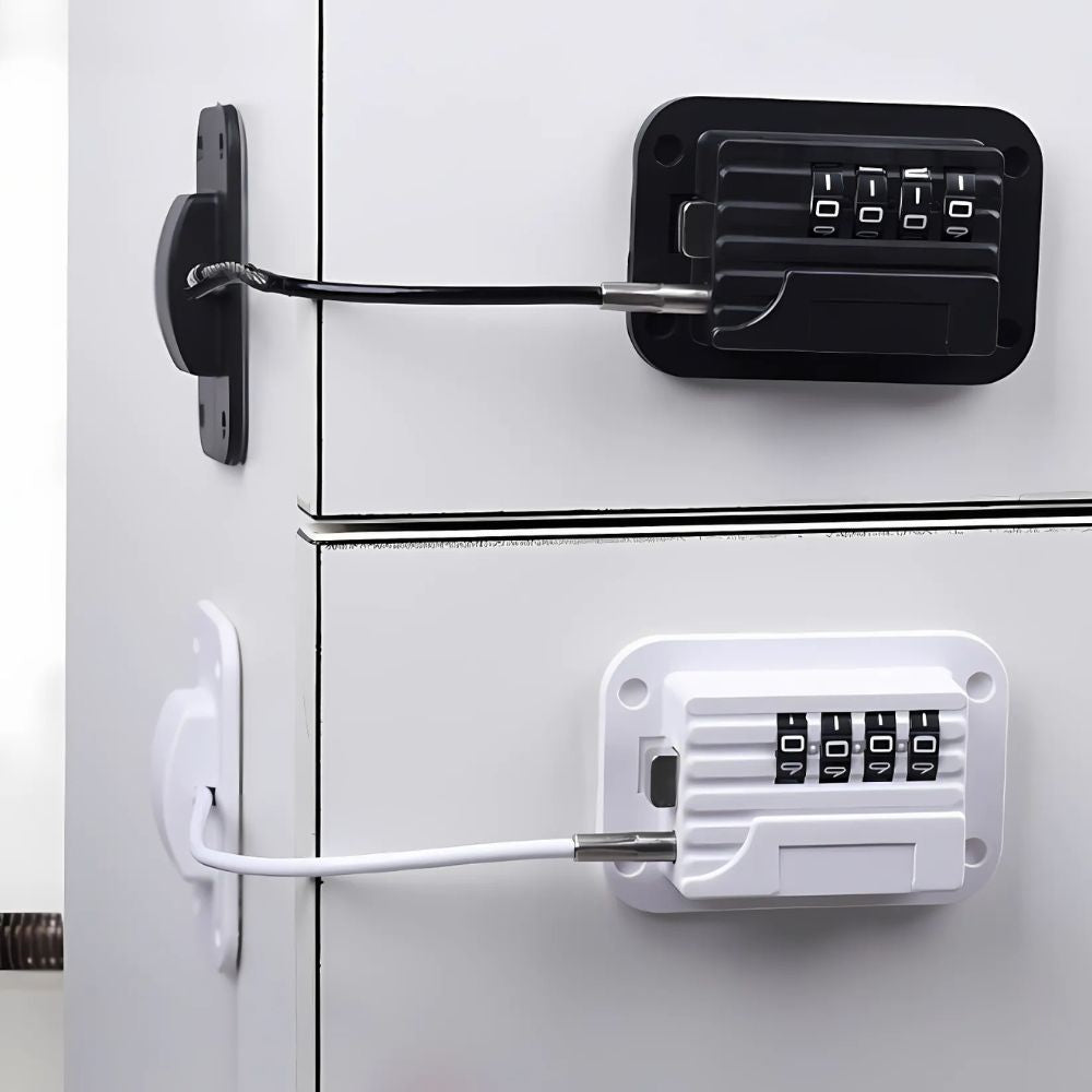 Password Protected Refrigerator Lock with Adjustable Strap and Adhesive Installation All Vera Mart