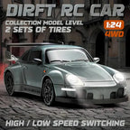 RC Drift Car with Four-Wheel Drive and LED Lights, Rechargeable Battery Included All Vera Mart