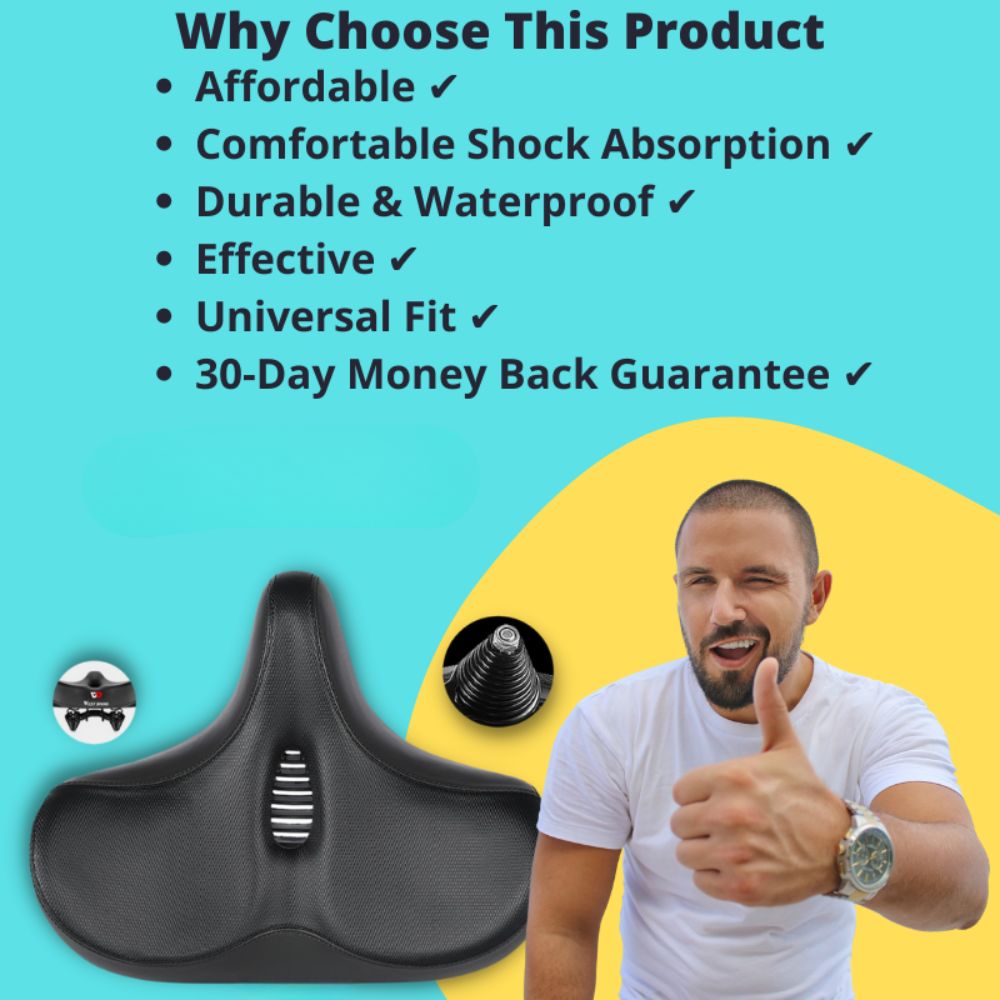 Oversized Bike Saddle with Dual Spring Suspension and Ventilation Channels All Vera Mart
