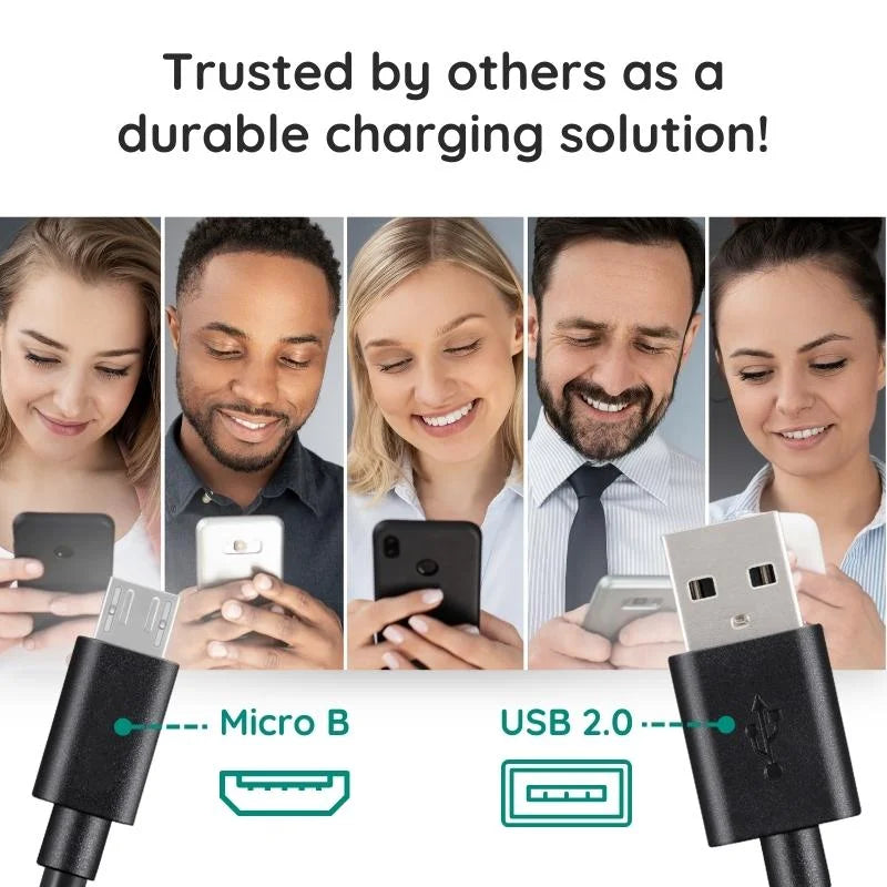 Micro USB Cable 10ft with Data Transfer and Secure Connector All Vera Mart