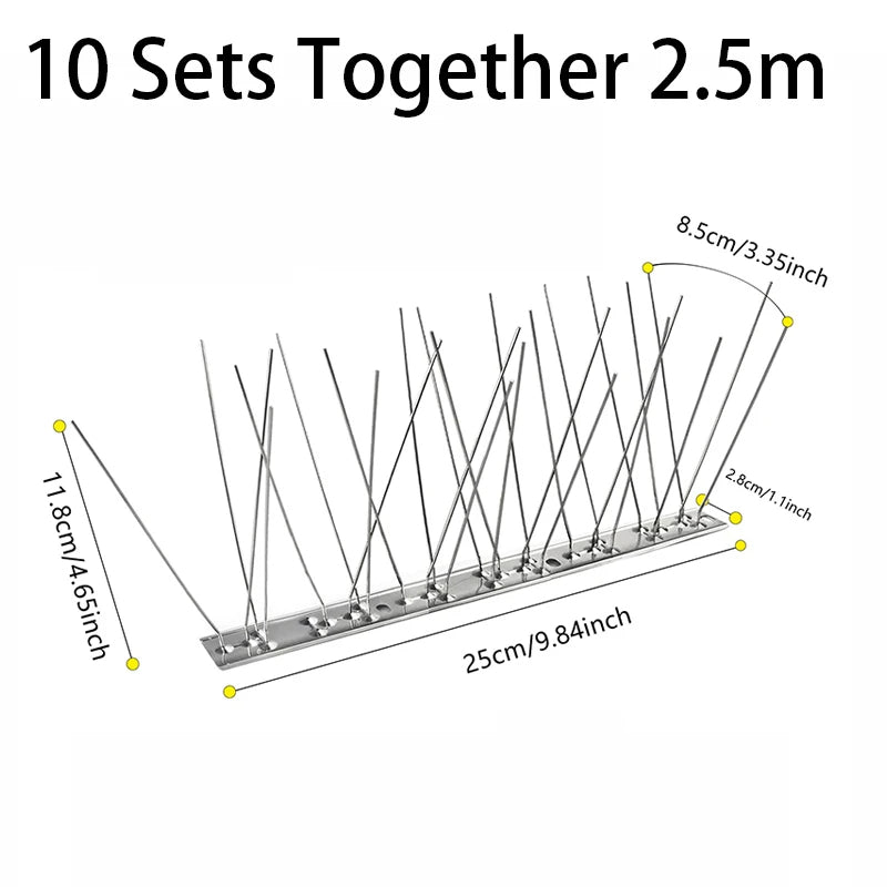Stainless Steel Bird Spikes with Three-Hole Mounting and Bendable Design All Vera Mart