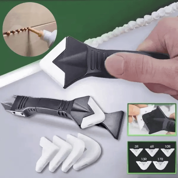 Caulk Removal Tool with Adjustable Triangular Blade and Stainless Scraper All Vera Mart