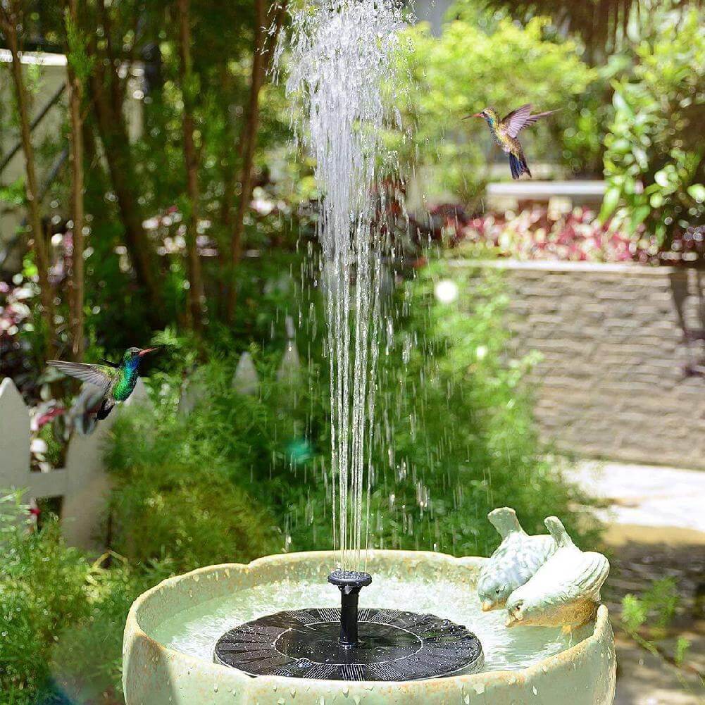 Solar Water Fountain Pump with Four Interchangeable Nozzles for Birdbaths All Vera Mart