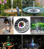 Solar Water Fountain Pump with Four Interchangeable Nozzles for Birdbaths All Vera Mart