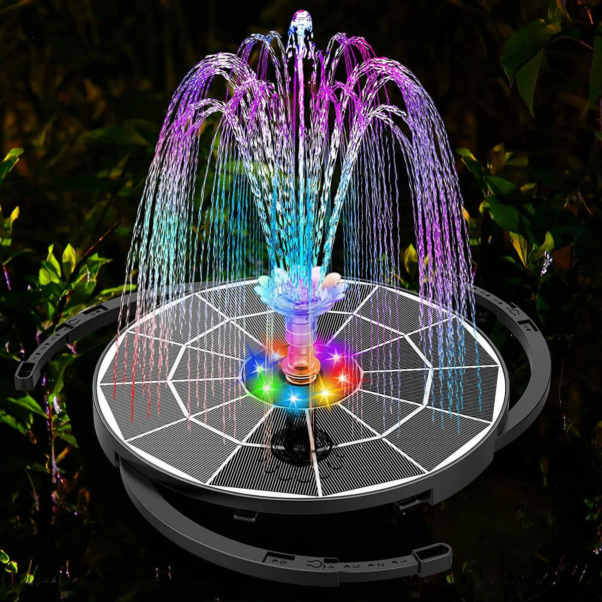 Solar Water Fountain Pump with Four Interchangeable Nozzles for Birdbaths All Vera Mart