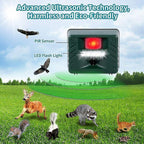 Ultrasonic Bird Repeller with Solar Power and LED Flash Lights, 170-Degree Coverage All Vera Mart
