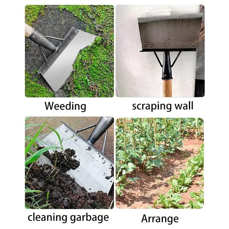 Adjustable Shovel with Scraper and Squeegee Head for Weeds, Moss, and Surfaces All Vera Mart