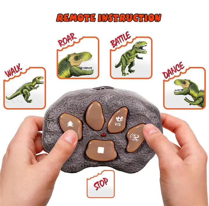 Remote Control Dinosaur Toy with Walking Roar Action and Multicolor LEDs, T-Rex 17 Inch All Vera Mart