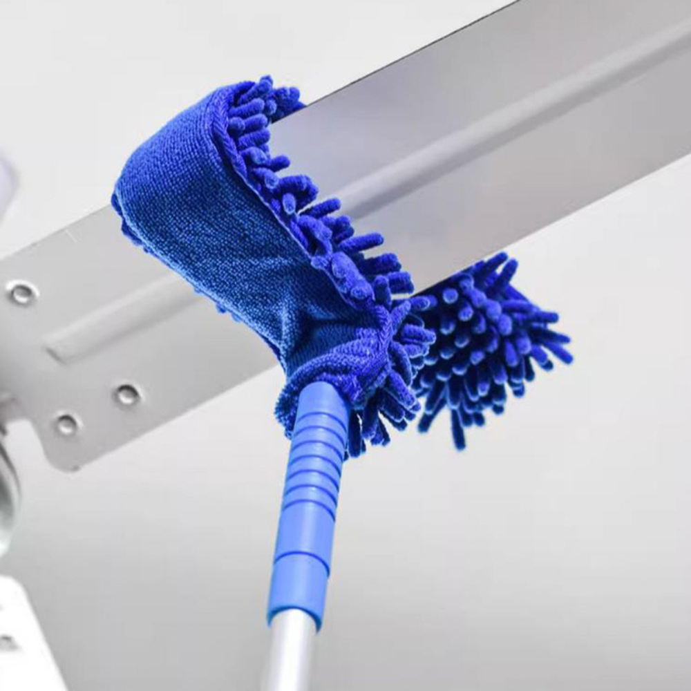 Extendable Ceiling Fan Duster with 180-Degree Flexible Head and Microfiber Bristles All Vera Mart