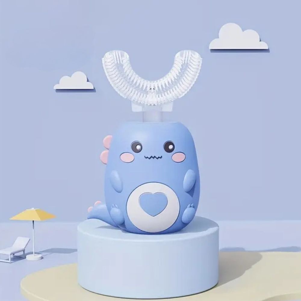 U-Shape Kids Toothbrush with Sonic Vibration and Blue Light Technology, Rechargeable All Vera Mart
