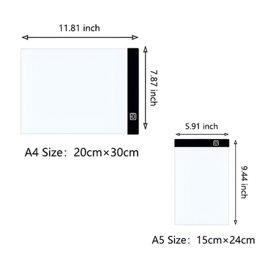LED Light Pad for Tracing with Three Brightness Settings, A4 A5 Sizes All Vera Mart